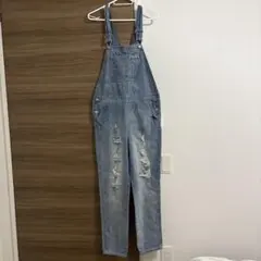 ANAP⭐︎ダメージ加工ライトブルーサロペット