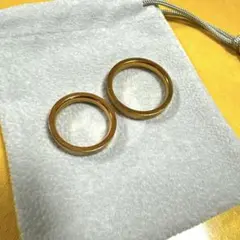 ピンクゴールド　フラットリング　2連のサムネイル