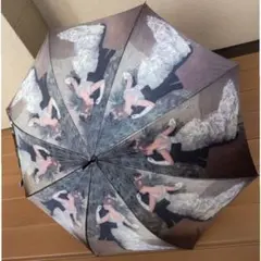 はるぴょんレアあちゃちゅむ　コラージュ柄 雨傘 ピンク系　2～3回使用のみ レアあちゃちゅむ コラージュ柄 雨傘 ピンク系 2～3回使用のみ 焼け