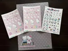ハローキティ キャラクターシール 3枚とクリアファイル1枚