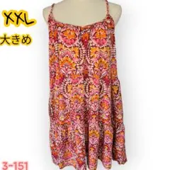 美品良品OLD NAVY 花柄ノースリーブチュニック XXL大きめオシャレワンピ