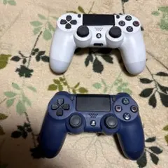 ps4 デュアルショック4 ネイビー　ホワイト　２個セット　整備済み