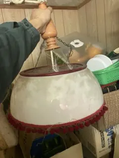 昭和レトロポップ　白　ホワイト　電気傘　ペンダントライト　天井照明