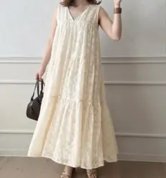 Lumier 新作シアージャガードノースリワンピース/IVORYリュミエ - メルカリ