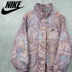 ナイキ ナイロンジャケット 刺繍 ビッグロゴ 希少デザイン 古着 90s