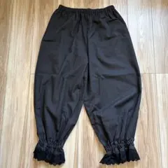 慈雨　センソユニコ ペチパンツ アンダーパンツ 裾レース 黒 ゆったり 慈雨】裾レース使いペチパンツ アンダーパンツ 黒 日本製 センソユニコ