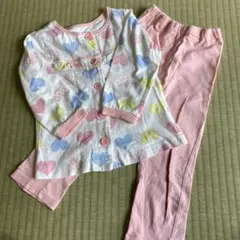 長袖　パジャマ　ピンク　ハート　女の子　100サイズ　春秋　綿100%