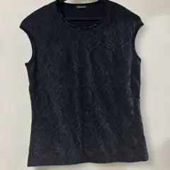 《限定値下げ‼️》Power Flower ブラック ノースリーブ トップス