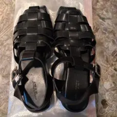 AZUL 編み込みデザイン ブラックサンダル　L