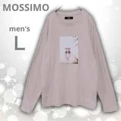 MOSSIMO モッシモ　プリント　長袖 カットソー　グレージュ　Ｌ　ロングＴのサムネイル