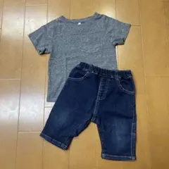 グローバルワーク Tシャツ ブランシェス デニムハーフパンツ 90cm セット