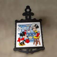 東京ディズニーランド ミッキー ミニー 鍋敷き 壁掛け タイル レトロ レア