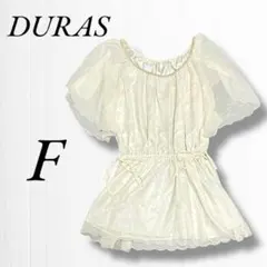 《DURAS》荷葉邊袖/雪紡罩衫/連衣裙/短袖/洋裝/及膝/迷你/F