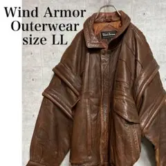 ヴィンテージ Wind Armor ラムレザージャケット 羊革 ブラウン LLのサムネイル
