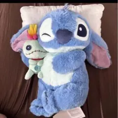レア Disney 20周年記念 特大スティッチ スクランプ ぬいぐるみ お座り