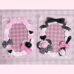 «おまけ付き» トレカケース ホイップデコ ペア 量産型 黒ピンクのさくらんぼ