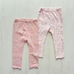 90㌢　UNIQLO　レギンスパンツ　花柄　２本セット
