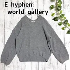 【E hyphen world gallery】グレー Vネックニット 長袖