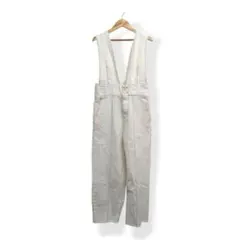 ZARA zara ザラ 切りっぱなし デニム サロペット オフホワイト M
