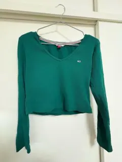 TOMMY JEANS グリーン 長袖 Tシャツ カットソー Mサイズ