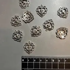 10pc ハート×十字架 アクセサリーチャーム