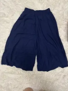 ネイビー ガウチョパンツ ウエスト69-77cm