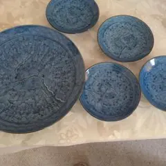 美品　肥前哲三郎窯　大皿１枚小皿4枚セットのサムネイル