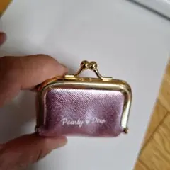 Pearly Dew がま口 ミニポーチ ピンク