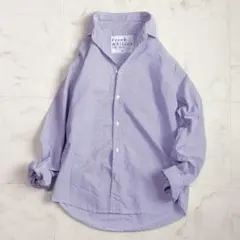 フランクアンドアイリーン ストライプ ボーダー シャツ パープル 美品 コットン