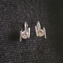 シルバー クリスタル クリップ式イヤリング