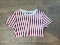 ZARA 赤と白のストライプ 半袖Tシャツ Sサイズ