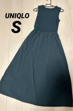 UNIQLO ノースリーブ ワンピース S ダークグリーン