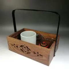 輪島漆器 煙草盆セット 魚文様 蒔絵 喫煙具殆んど未使用げと底に小さい