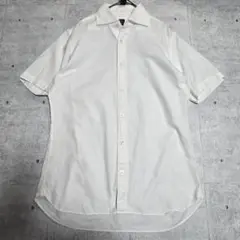 【日本製】BEAMS F カッタウェイ フルオープン 鹿の子 ポロシャツ M 白のサムネイル