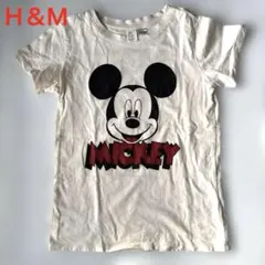 H&M ミッキーマウス Tシャツ 8-10歳134〜140サイズ アイボリー