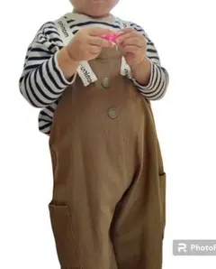 オーバーオール　サロペット　つなぎ　ブラウン　キッズ　ベビー　90cm