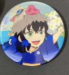 鬼滅の刃　嘴平伊之助　ニジゲンノモリ　ネオン缶　ホロ 缶バッジ