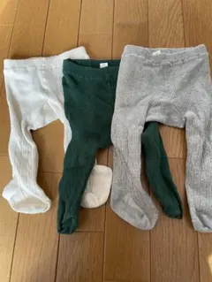 ベビータイツ 3点セット クマ刺繍