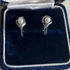 【希少・あこやベビーパール】SILVER刻印 ヴィンテージイヤリング 4.3mm