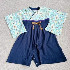 ベビー着物 80cm 幾何学模様