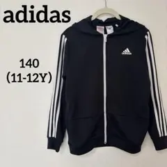 美品✨adidas 【140】ブラック パーカー 11-12Y