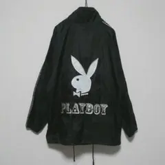 L PLAYBOY ナイロンジャケット 黒白 ビッグロゴ 刺繍 90sビンテージのサムネイル