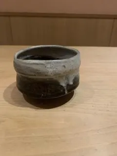 作者不明 灰釉 茶碗 茶道具 抹茶碗（手捏ね / 釉流 / 侘寂）