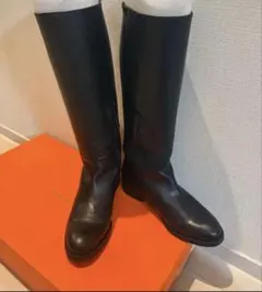 REMME ブラックレザー ロングブーツのサムネイル