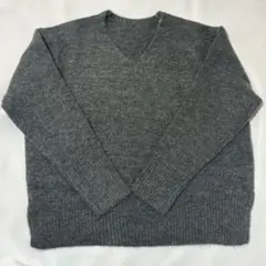 cocaふあふあヤク風Vネックニットトップス チャコール Sサイズ タグ付き