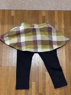 チェック柄 裏起毛スカッツ 100