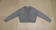【ZARA】グレー ニットカーディガン 長袖 ボタン付き