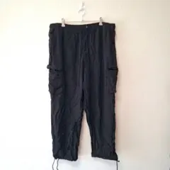 タイムアンドトゥ カーゴパンツ ドローコード XL 黒 ポリエステル カジュアル