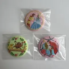 ディズニー刺繍缶バッジ 3個セット