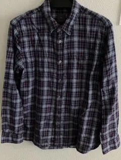 Gap 紫・青 チェック柄 長袖シャツMサイズ
